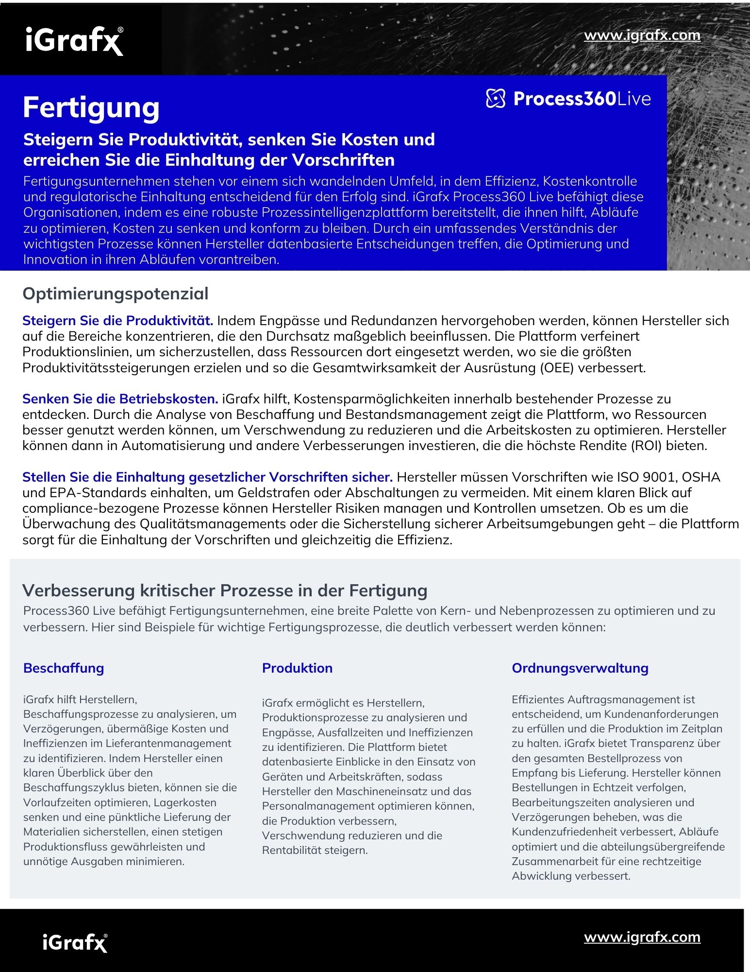 Manufacturing Datasheet - DE